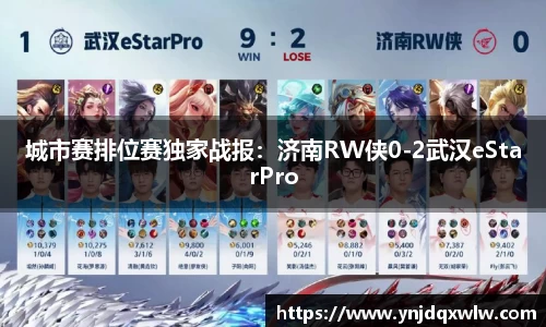 城市赛排位赛独家战报：济南RW侠0-2武汉eStarPro